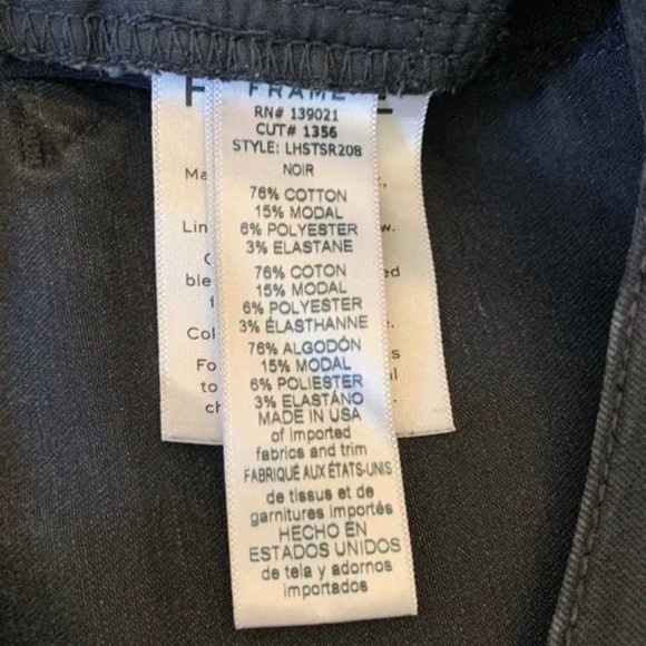 FRAME DENIM Le High Straight Shredded Raw Hem in Noir Size 29 - Picture 11 of 12